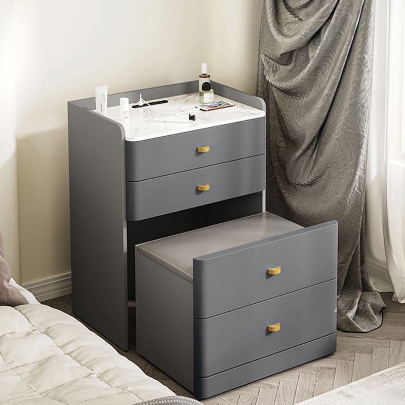 Modern Style Rock Slate Frame Grey/light Brown Solid Wood Drawer Dresser