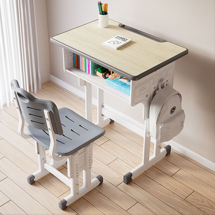 School Kids Desk and Chair Adjustable Writing Desk with Storage