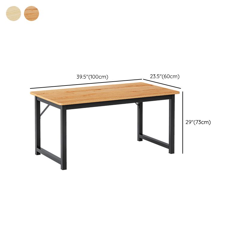 Contemporary Wooden Office Desk Sled Base Writing Desk with Steel Legs