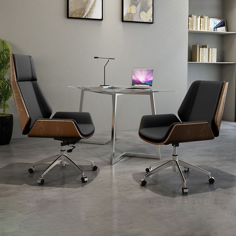 Modern Fixed Arms Managers Chair Height-adjustable Swivel Ergonomic Executive Chair