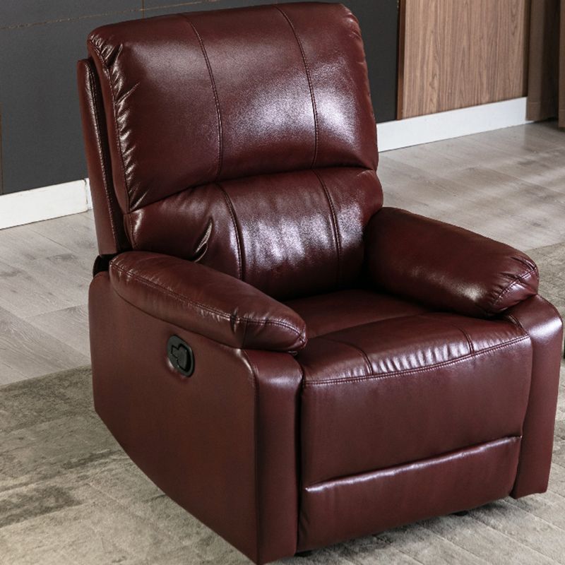 Modern Bonded Leather Standard Recliner with Extended Footrest