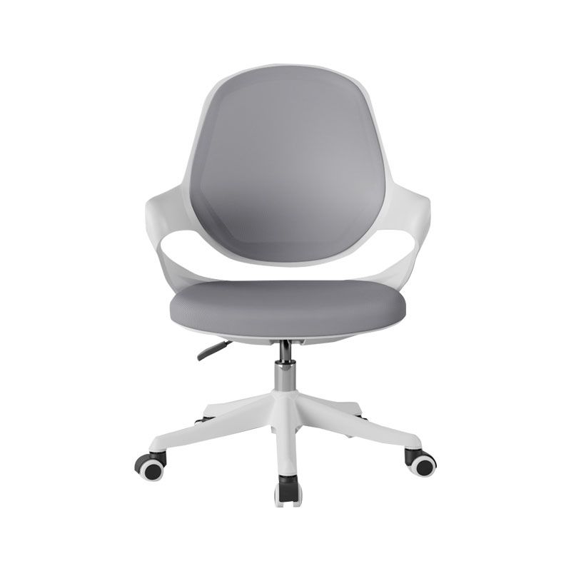 Fixed Arms Desk Chair Mid Back Swivel with Wheels Ergonomic Office Chair