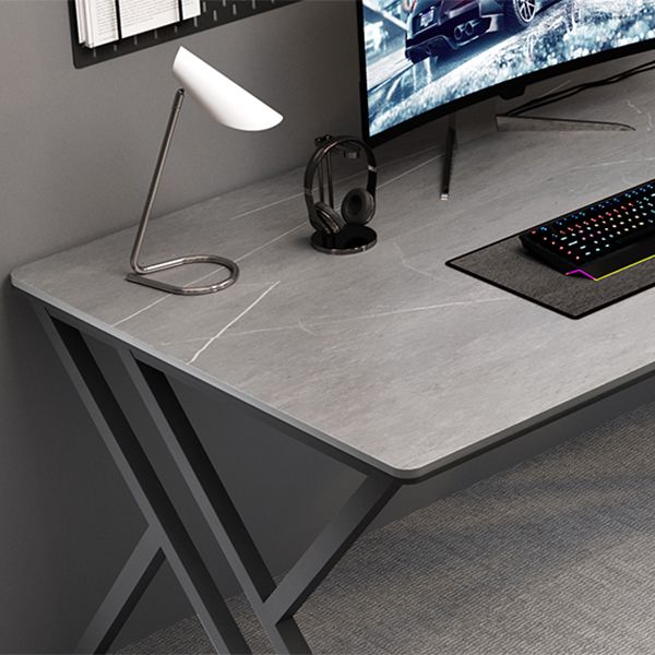 Industrial Stone Gaming Desk 29.53" Tall Rectangular Computer Desk