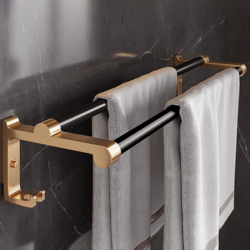 Black & Brass Bathroom Hardware Set Modern Stainless Bath Shelf/Towel Bar/Paper Holder