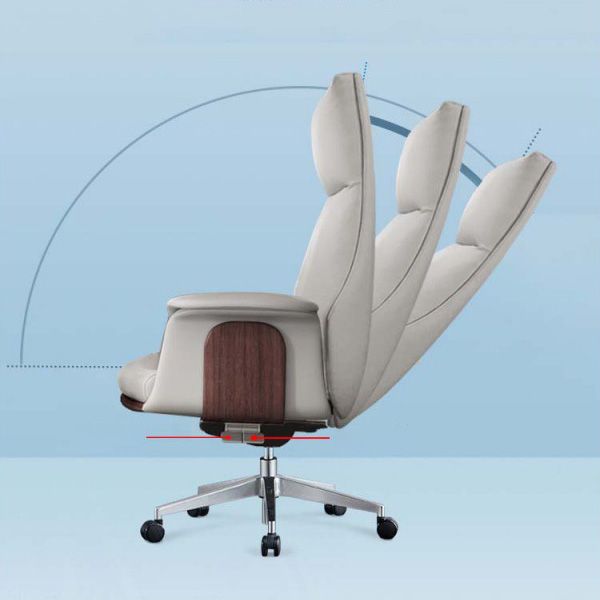 Upholstered Office Chair with Padded Arms Modern Task Chair with Metal Frame