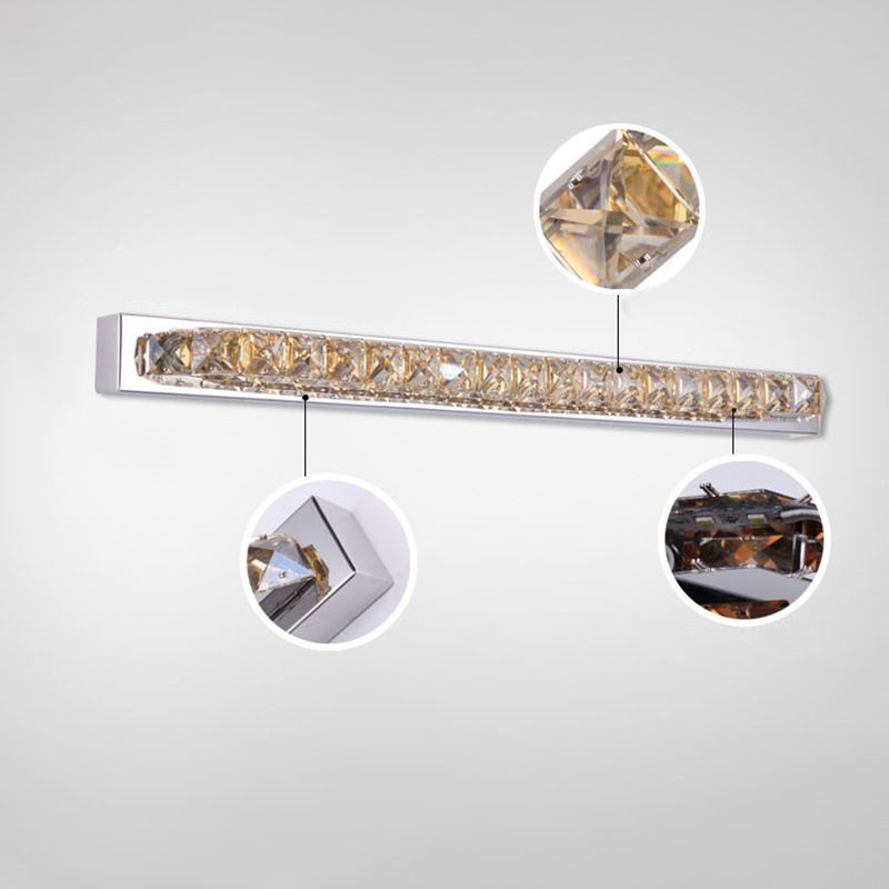 Mobile rettangolare a specchio rettangolare Vanity Luce LED LED Crystal Montate Vanity Lights