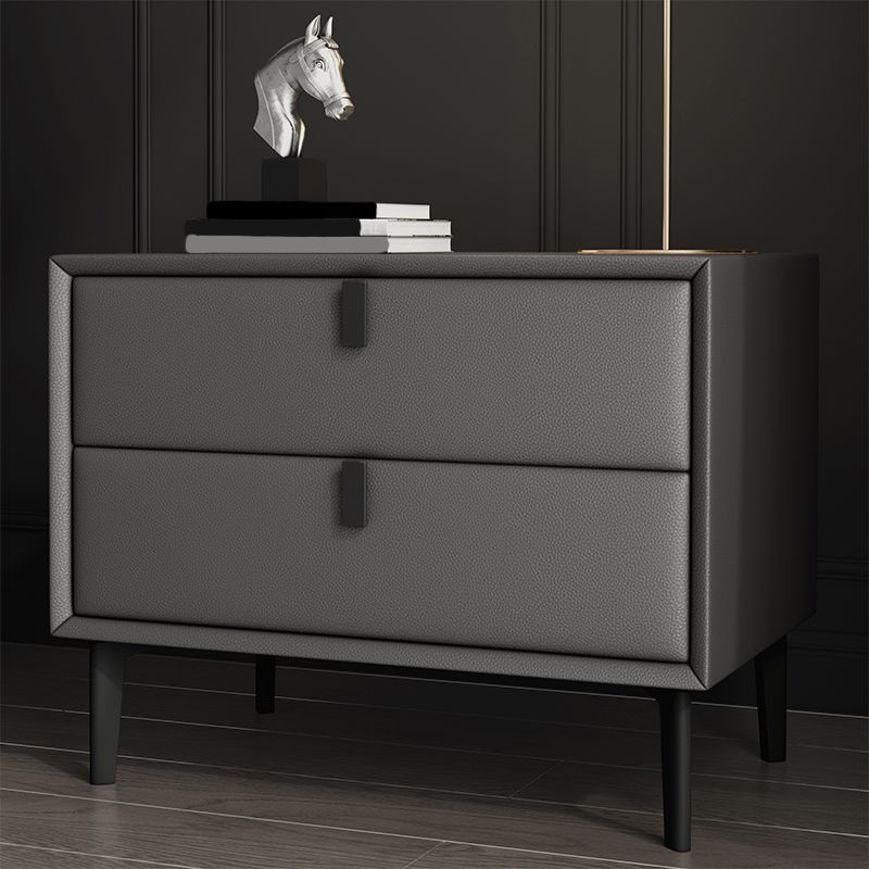 18.5" Tall 2 - Drawer Nightstand Modern Solid Wood Nightstand