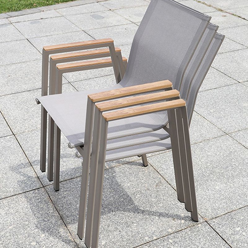 Modern Dining Side Chair Stacking Outdoor Bistro Chairs with Arm