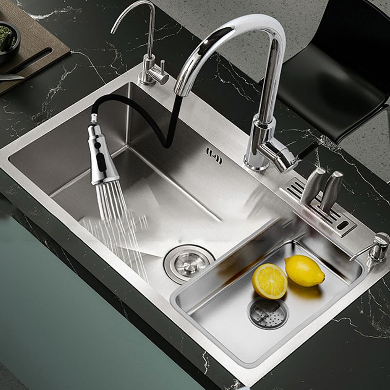 Soundproof Kitchen Sink Overflow Hole Design Stainless Steel Kitchen Sink with Faucet