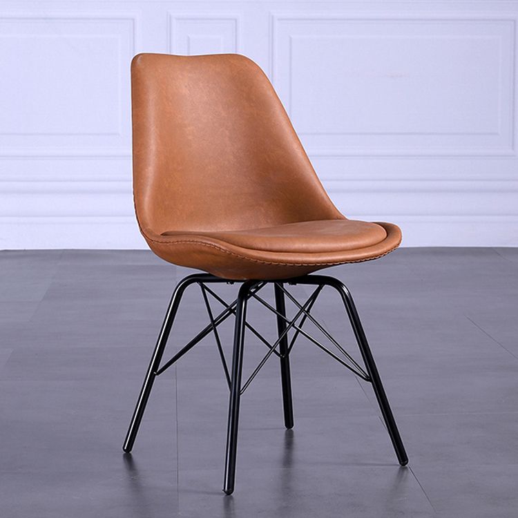 Contemporary Style Chairs Dining Armless Side Chair with Metal Legs for Kitchen