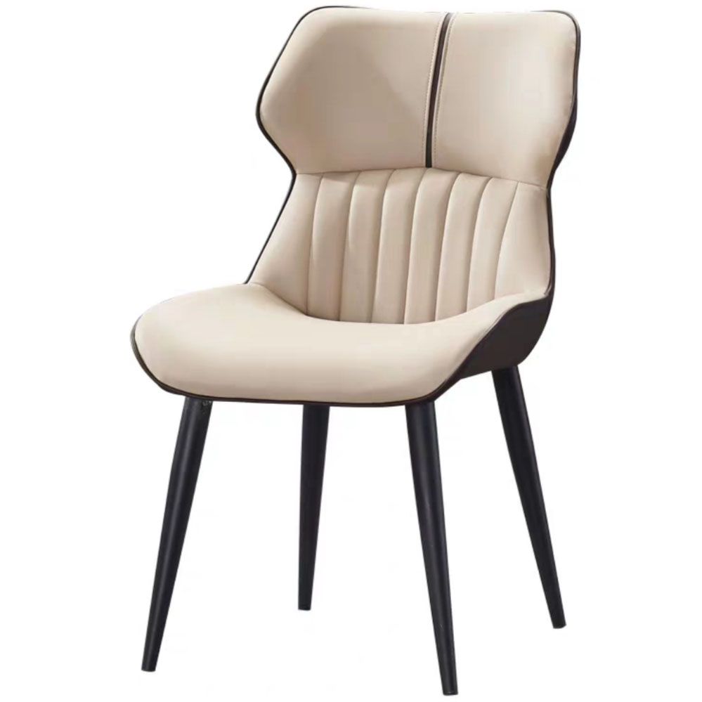 PU Leather Upholstered Dining Chair Contemporary Wingback Side Chair