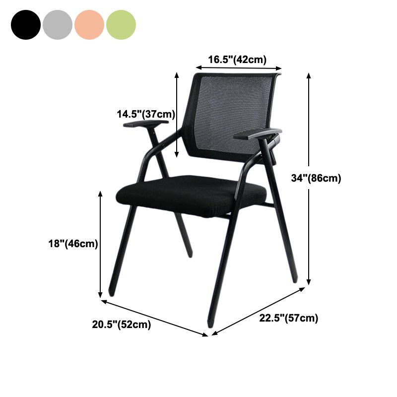 Black Metal Frame Modern Conference Chair Mid Back Computer Office Chair with Arms