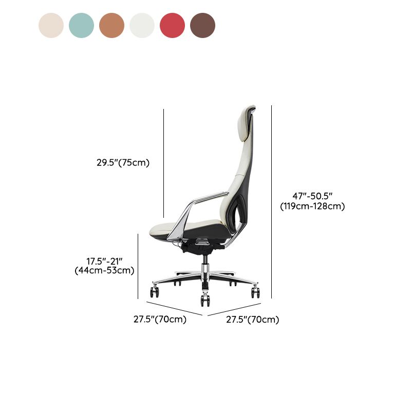 Modern Office Chair Leather Tilt Mechanism No Distressing Ergonomic Chair with Wheels