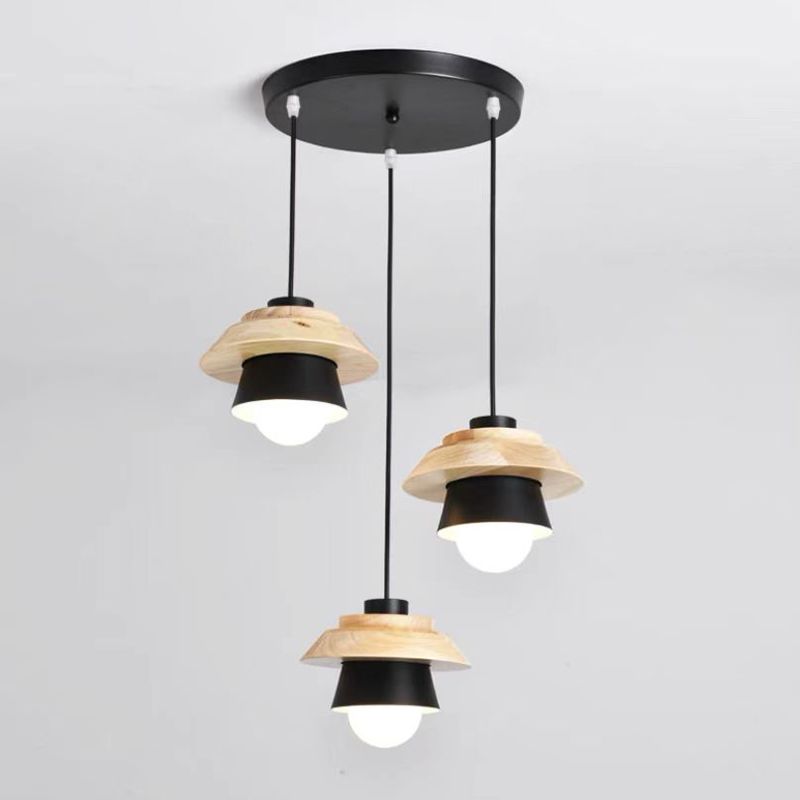 Wooden Hanging Pendant Light Modern Style Suspension Pendant Light