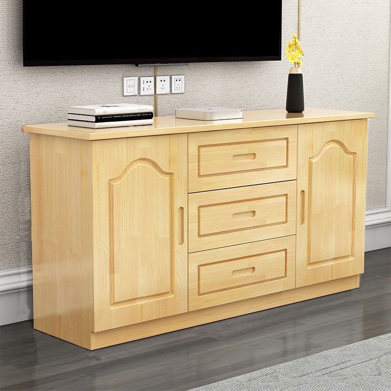 Wooden Enclosed Storage TV Stand Modern TV Cabinet with Storage