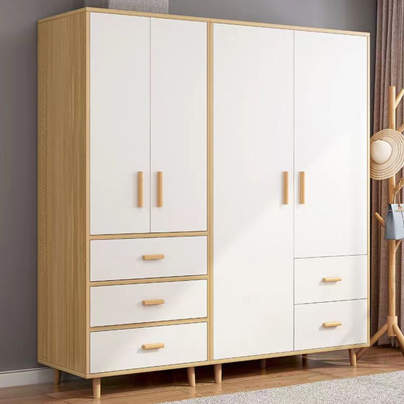 Manufactured Wood Kid's Wardrobe Modern Style Wardrobe Armoire with Garment Rod