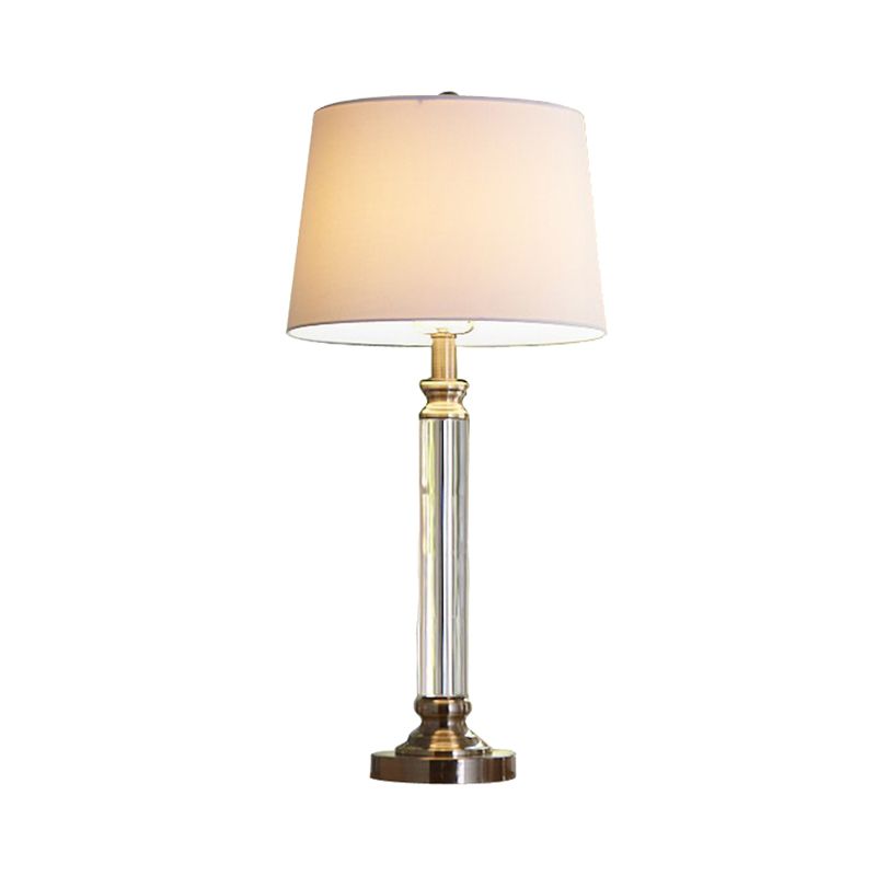 Contemporary 1 Head Task Light Gold Wide Flare Nightstand Lamp with Fabric Shade