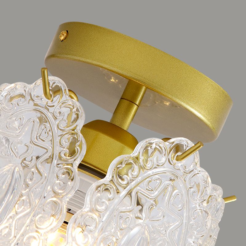 Light Luxury Style Ceiling Lamp Glass Shade Ceiling Light for Living Room