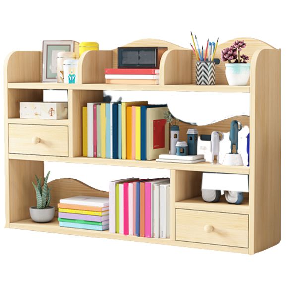 Contemporary Closed Back Book Shelf Pine Standard Kids Bookcase in Light Wood