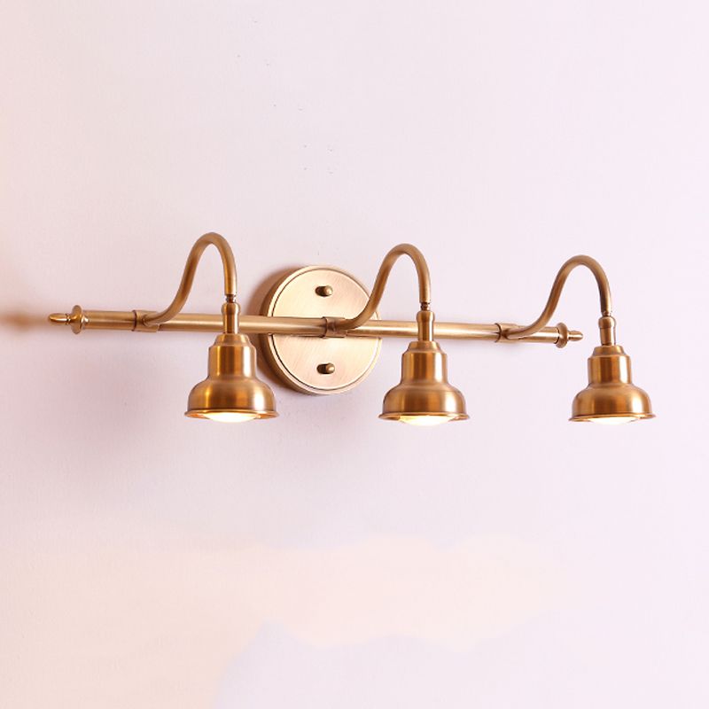 Metal Cup Shape Mirror Wall Lights Modern Multi Lights Mirror Wall Light Fixtures in Brass