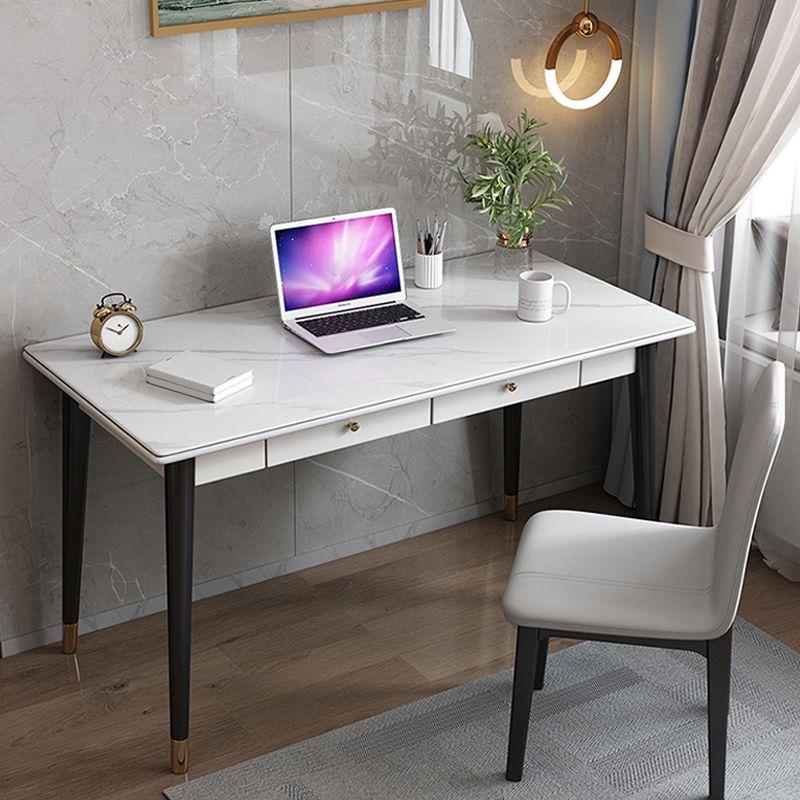 23" Wide Contemporary Writing Desk White Rectangular Office Desk