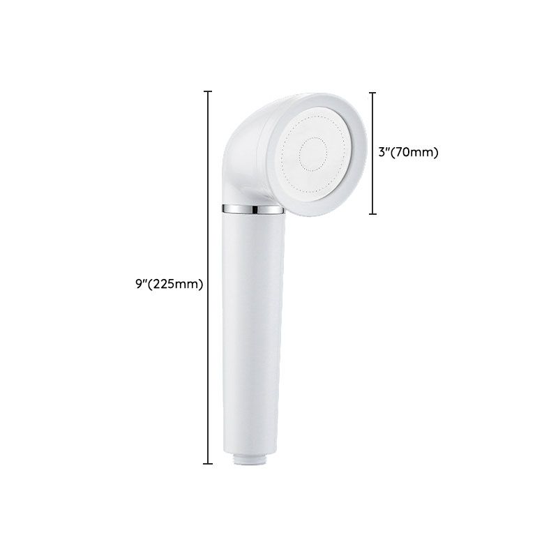 White Round Shower Head Plastic Supercharged Handheld Shower Head