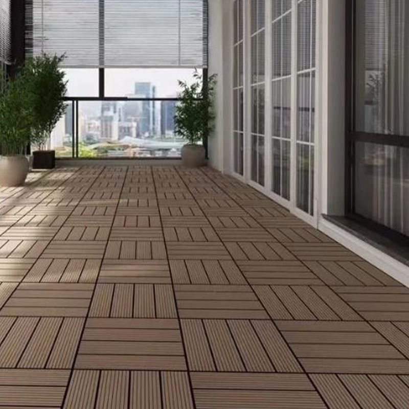 Wooden Flooring Tile Solid Color Click Lock Non-Skid Outdoor Patio