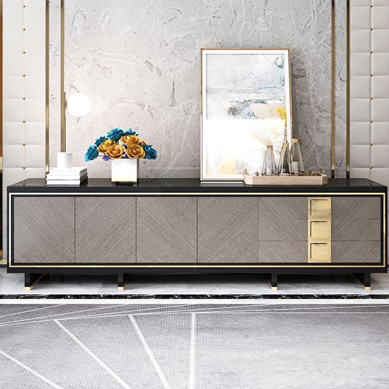 Glam TV Media Console Wood Media Console TV Stand with 3 Drawers