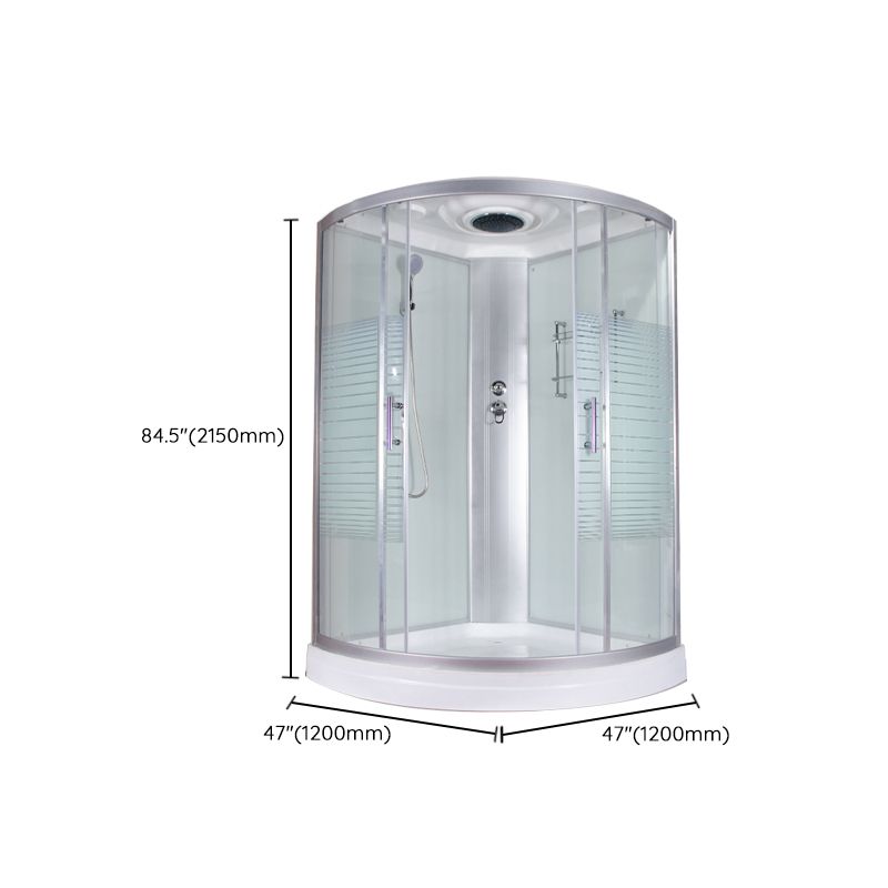 Round Semi-Frameless Shower Stall Corner Tempered Glass Shower Stall