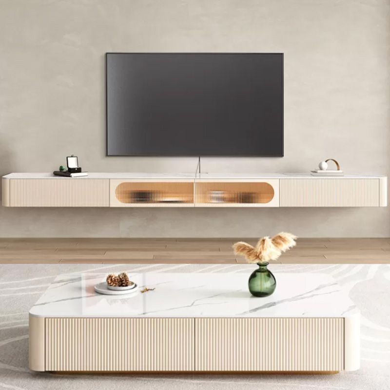 Modern Media Console TV Stand Stone TV Stand for Living Room