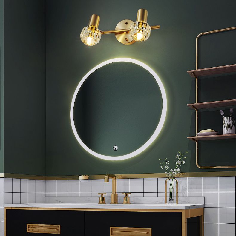 Accesorio de iluminación de pared en forma de bombilla de estilo moderno Luz de pared de baño en oro