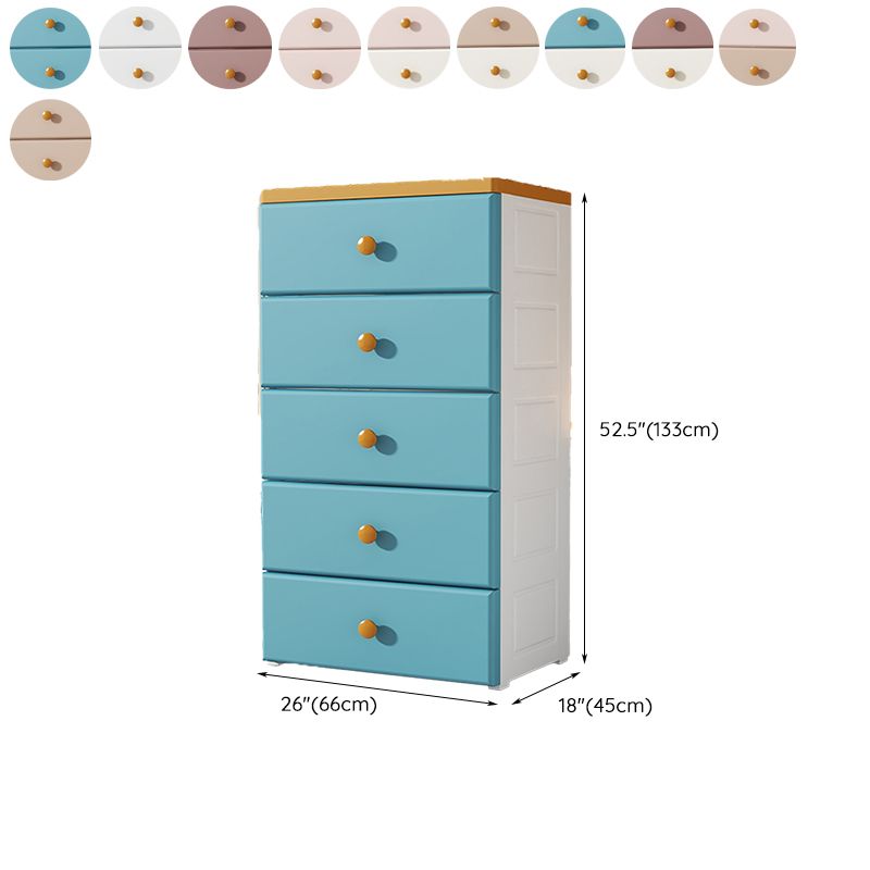 Contemporary Plastic Kids Nightstand Vertical Nursery Dresser for Home