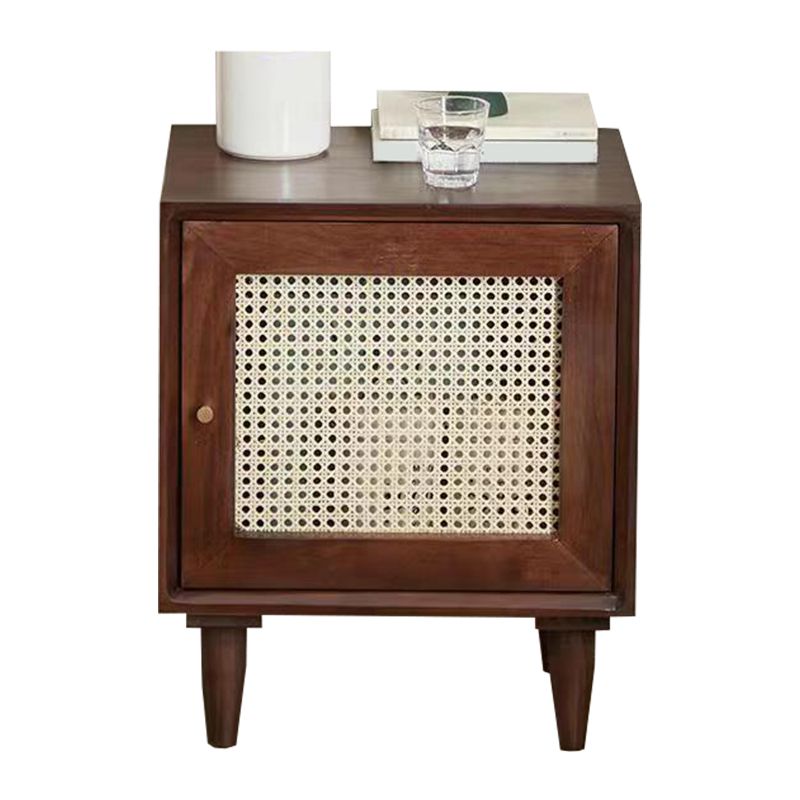 Rattan Bedside Table Modern Minimalist Night Table with Legs