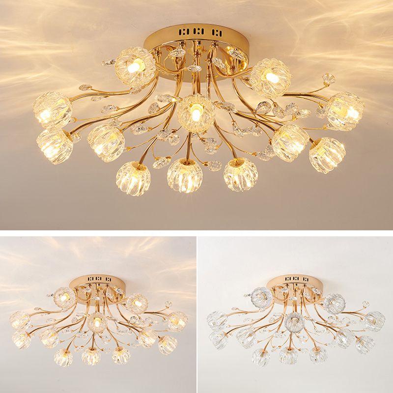 Modern Spherical Ceiling Flush Mount Lights Crystal Ceiling Light