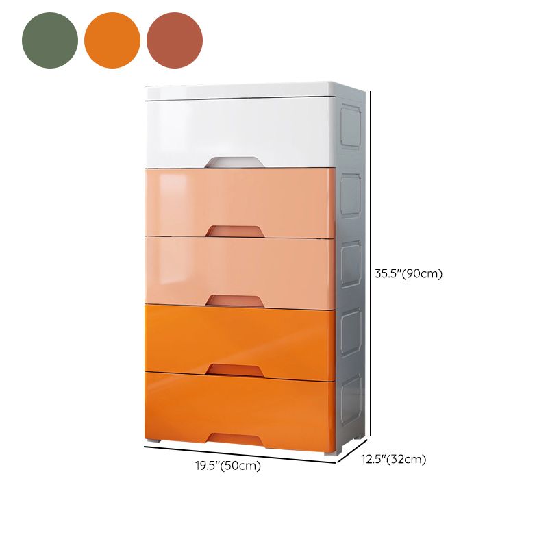 Contemporary Nursery Dresser Vertical Plastic Kids Nightstand with Drawers