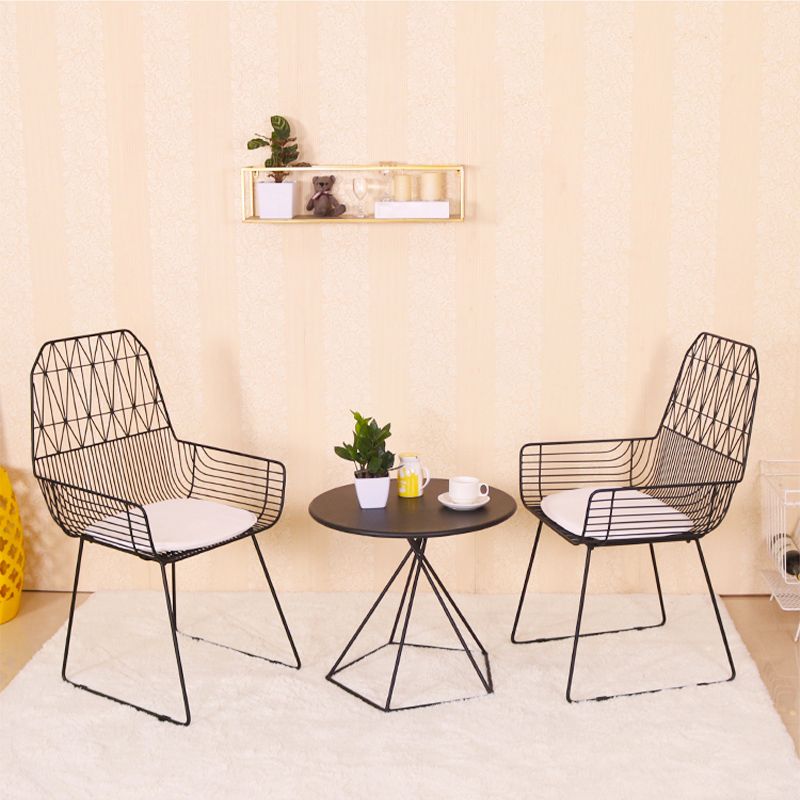 Contemporary Style Cross Back Chair Metal Dining Chair for Indoor