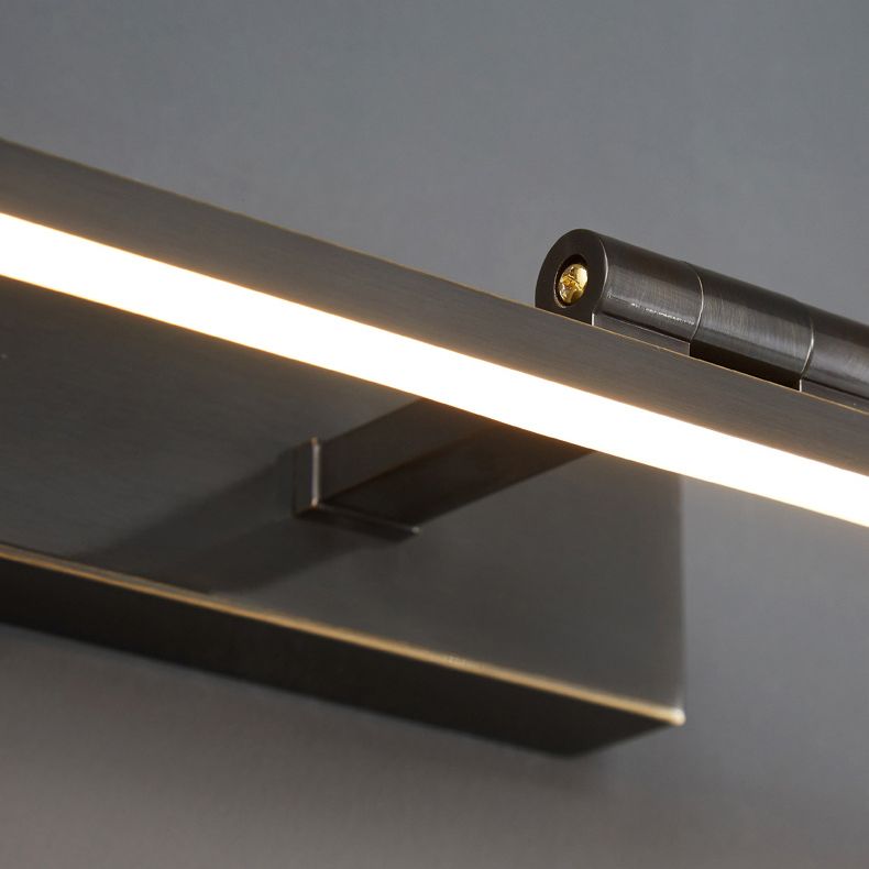 Black Linear LED Wall Light in Modern Style Metal Vanity Mirror Light with Acrylic Shade