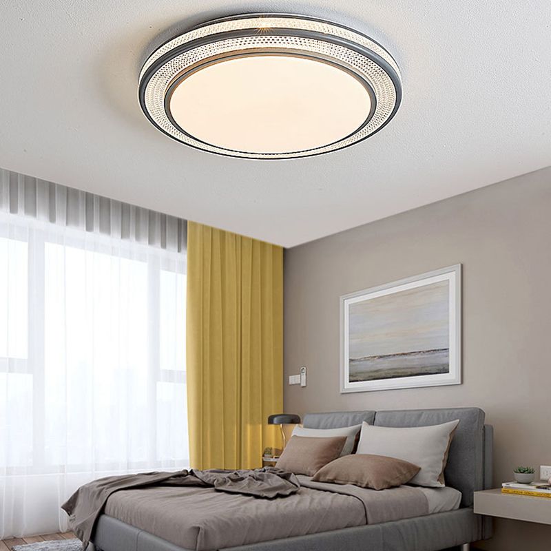 1 Light Circular Flush Mount Fixture Simplicity Metal Flush Light for Living Room