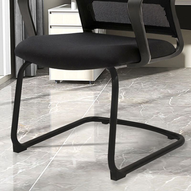 Modern Desk Chair Mesh Computer Chair Mid-Back Chair No Wheels