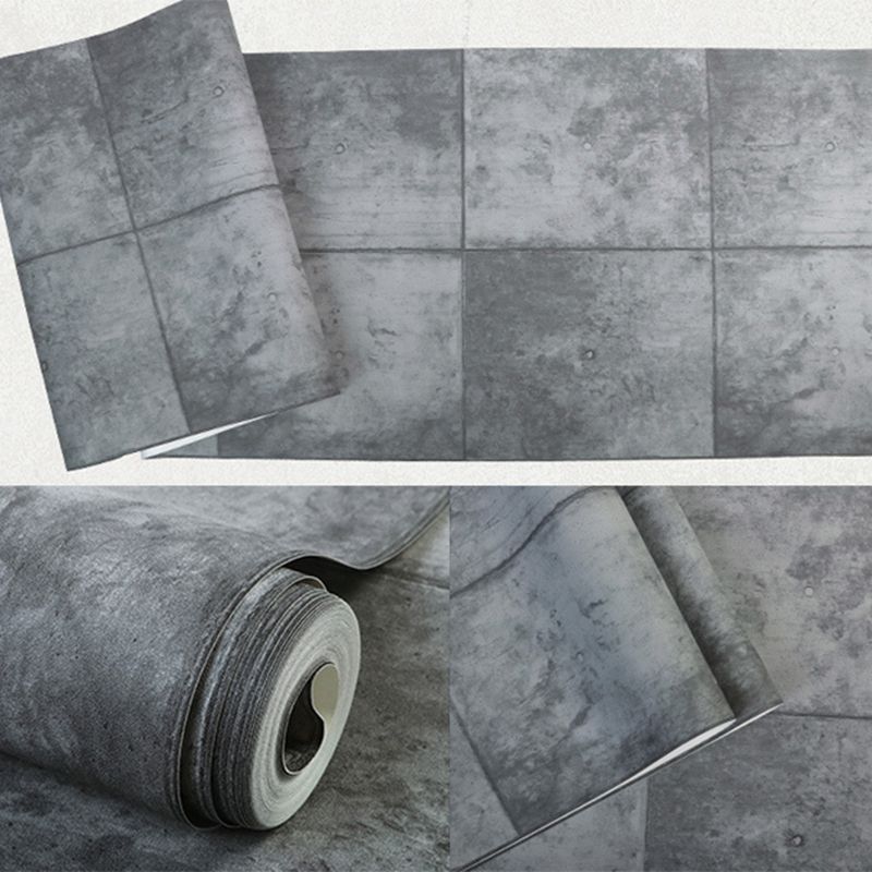 Cement and Rectangle Tiles Wallpaper Non-Pasted , 33'L x 20.5"W