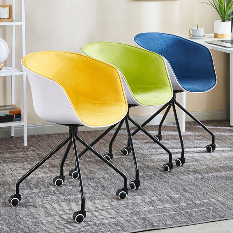 Modern Armless Office Chair No Distressing Desk Chair with Wheels