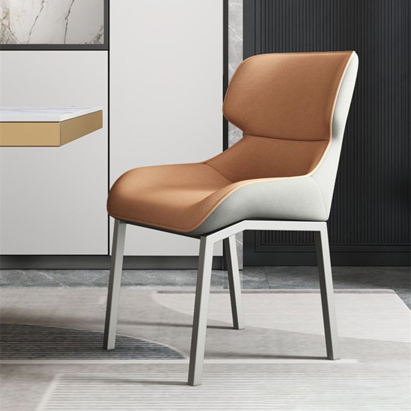 Wingback Home Modern Side Chair Matte Finish Faux Leather Dining Chair