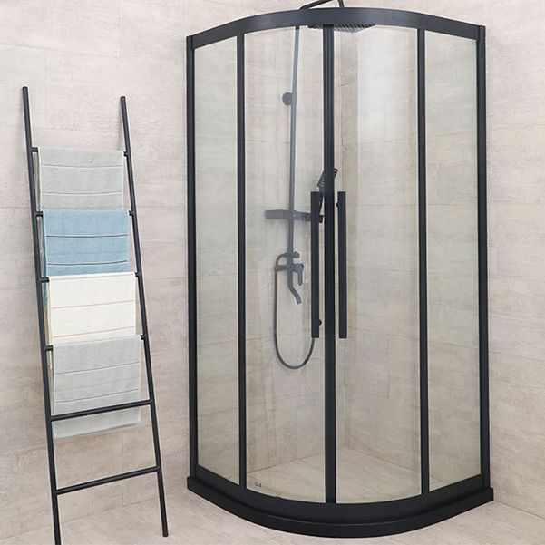 Double Sliding Round Shower Enclosure Clear with Fixed Panel