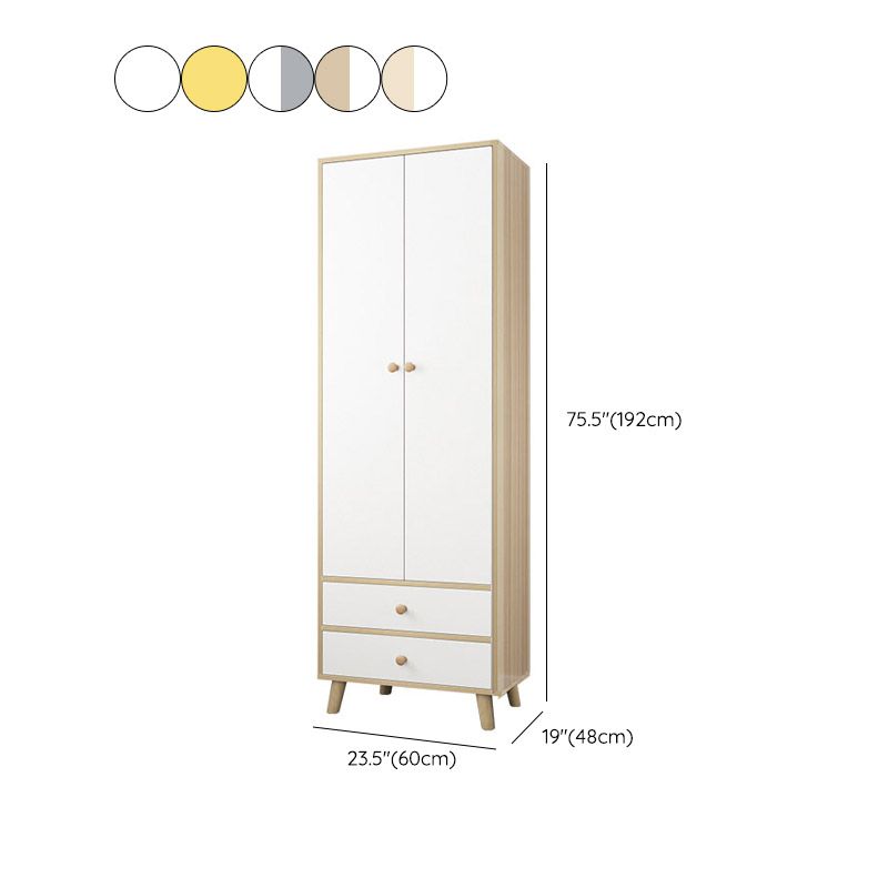 Contemporary Bedroom Armoire with Garment Rod Wooden Youth Armoire