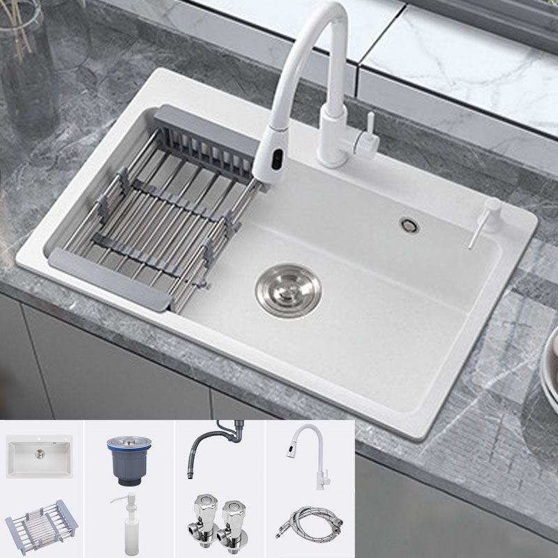 Modern Kitchen Sink Quartz with Accessories and Faucet Drop-In Workstation Sink