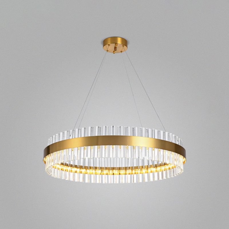 Lumière de lustre en forme d'anneau Simplicité Crystal Crystal Living Room LED PENDANT LIGHT DIMINATION EN GOL