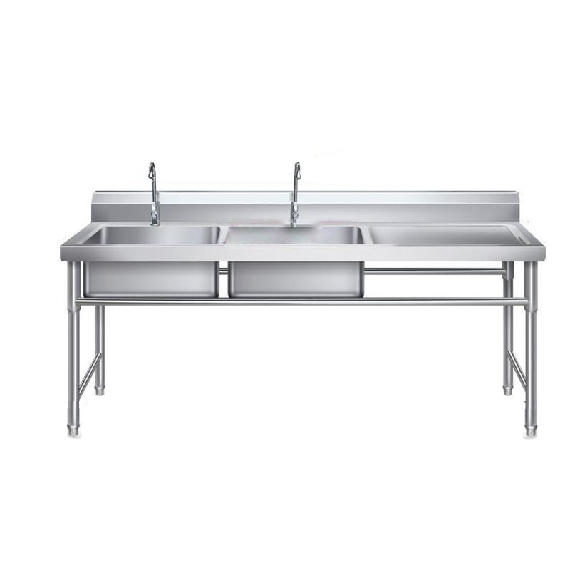 Contemporary Stainless Steel Sink with Strainer Drop-In Kitchen Sink