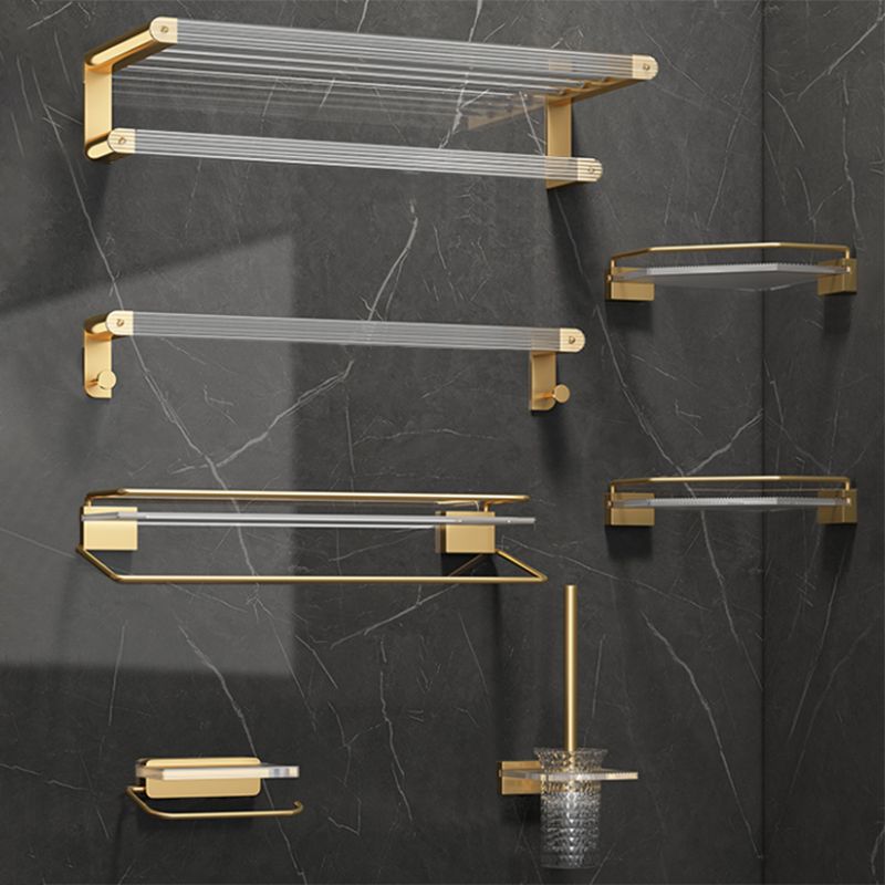 Modern Bathroom Accessory Set Bath Shelf Gold Towel Bar Bath Hardware Set