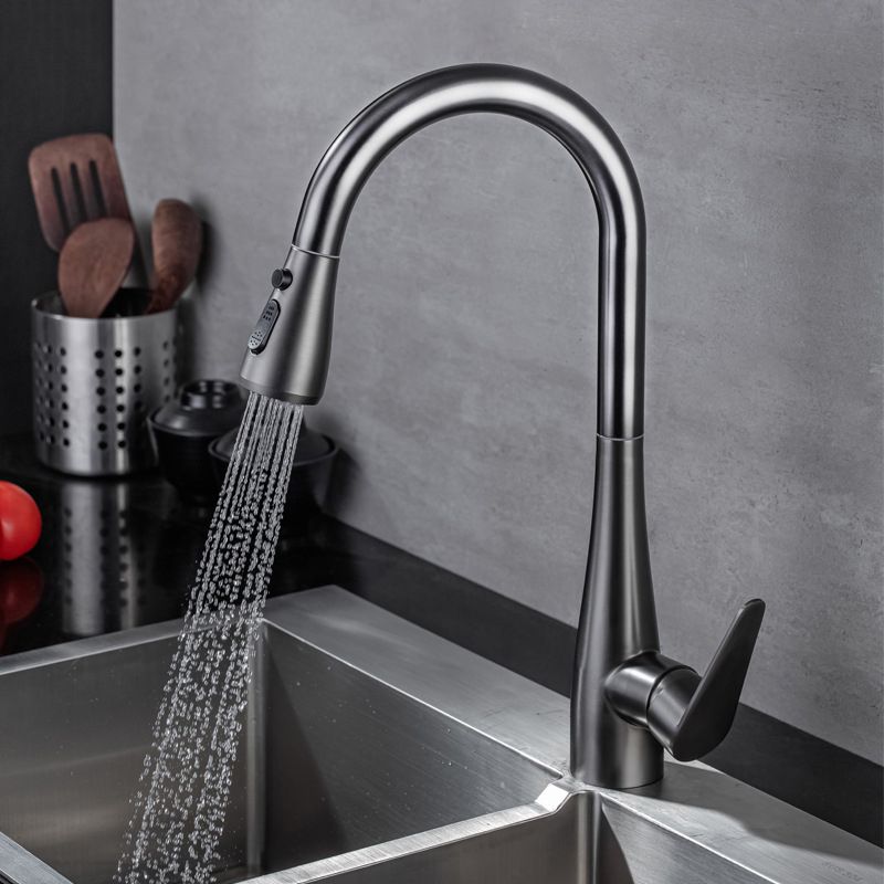 Modern 1-Handle Kitchen Faucet Stainless Steel Standard Kitchen Faucet