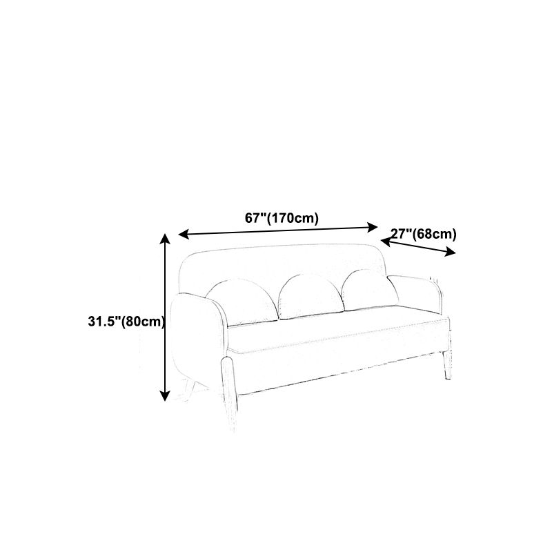 Ultra-Modern 3-seater Sofa with Square Arm and 4 Wooden Legs